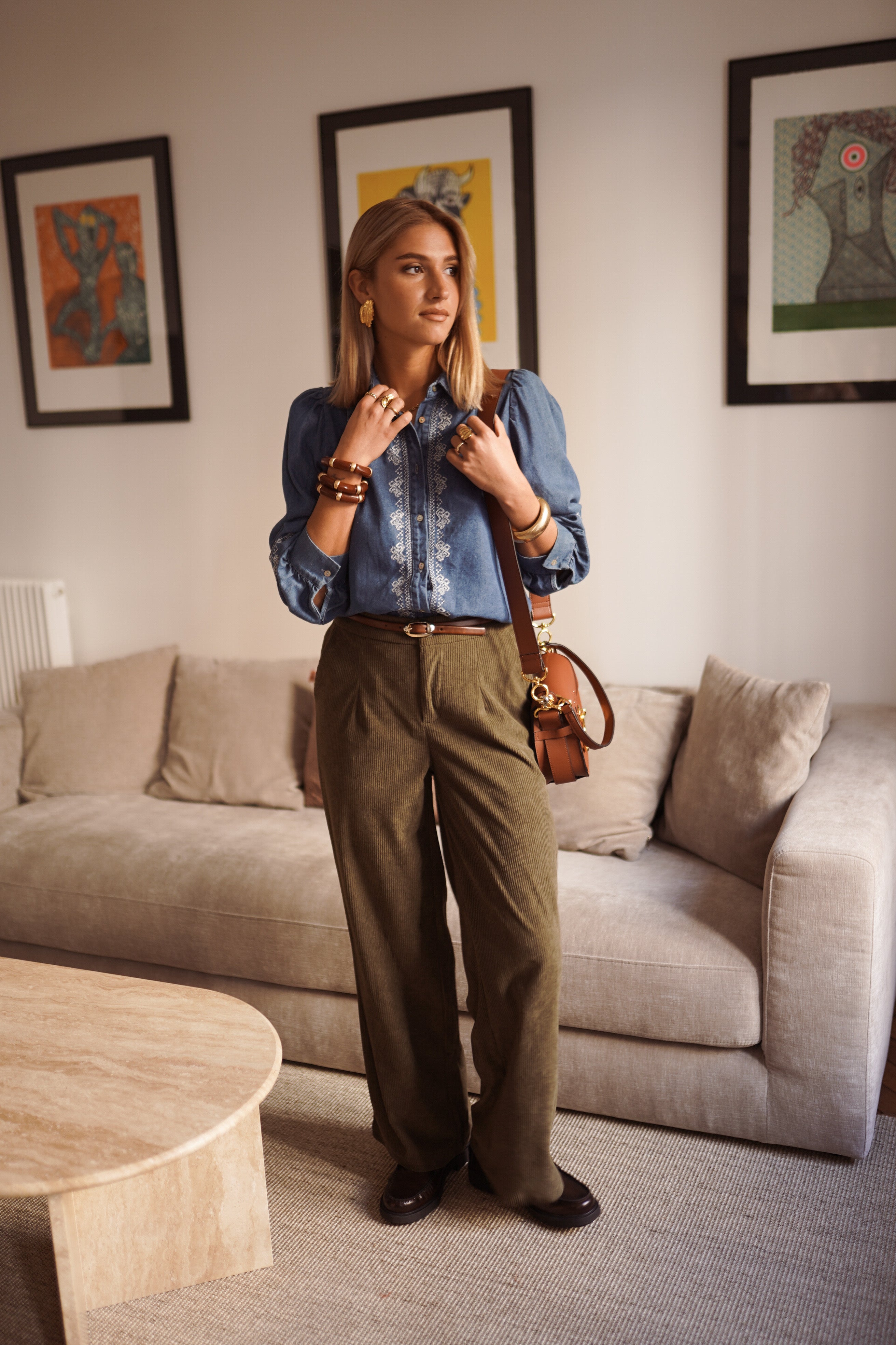 Josephine Denim Blouse - Blue