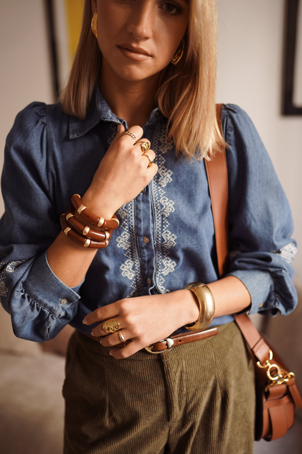 Josephine Denim Blouse - Blue