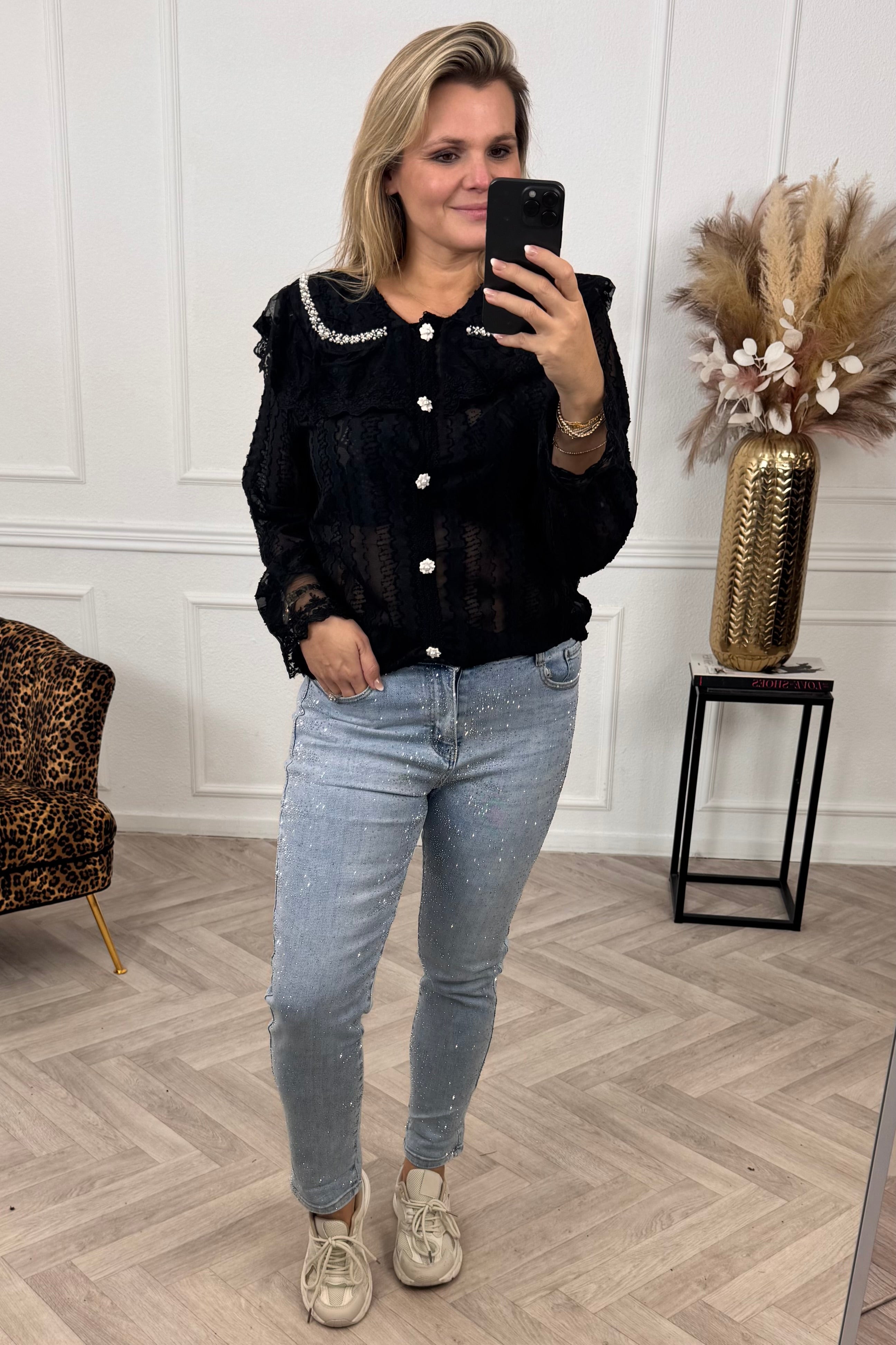 Momfit Glitter Jeans - Light Blue