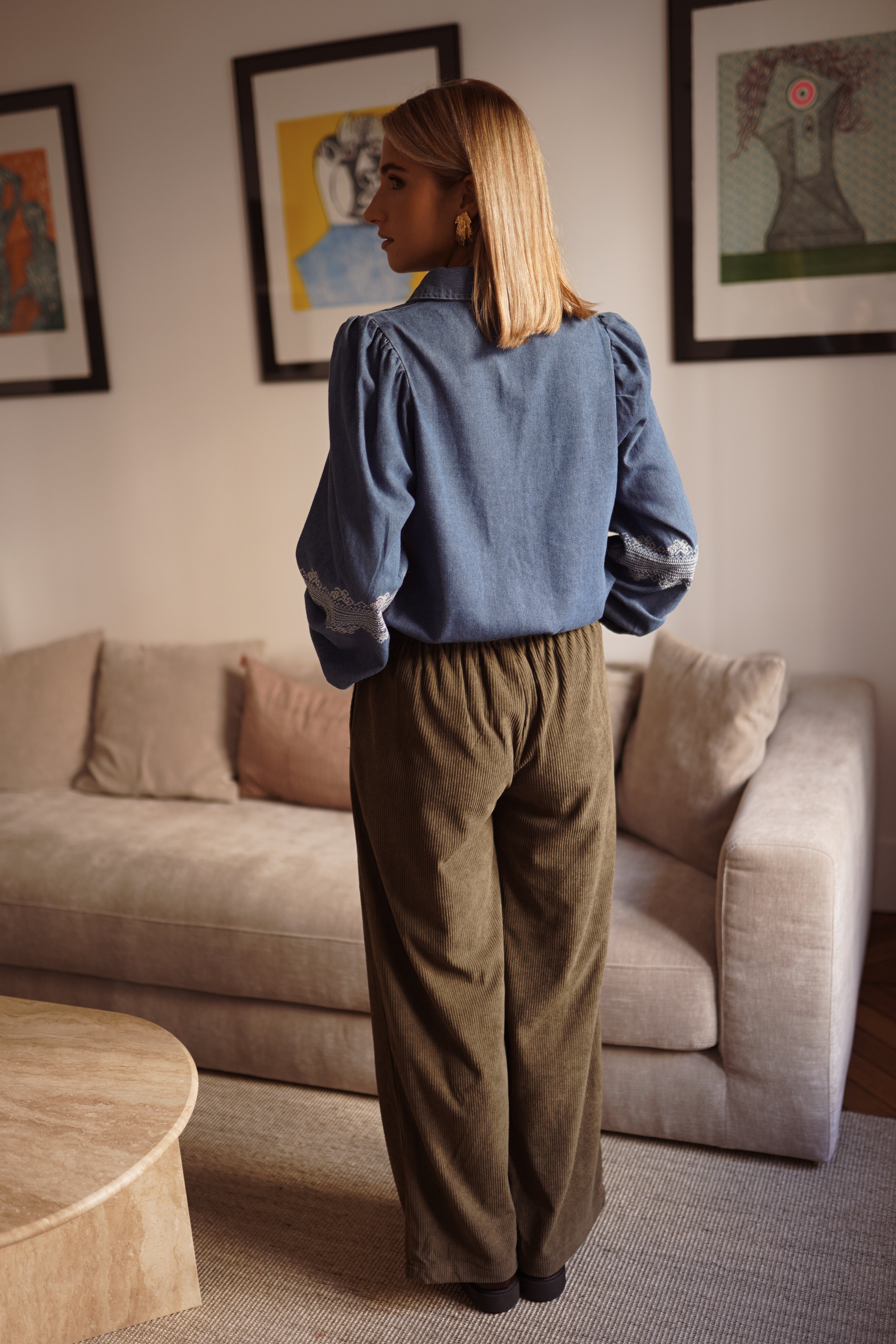 Josephine Denim Blouse - Blue