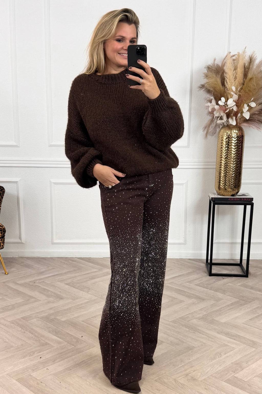 Alix Sparkle Jeans - Brown