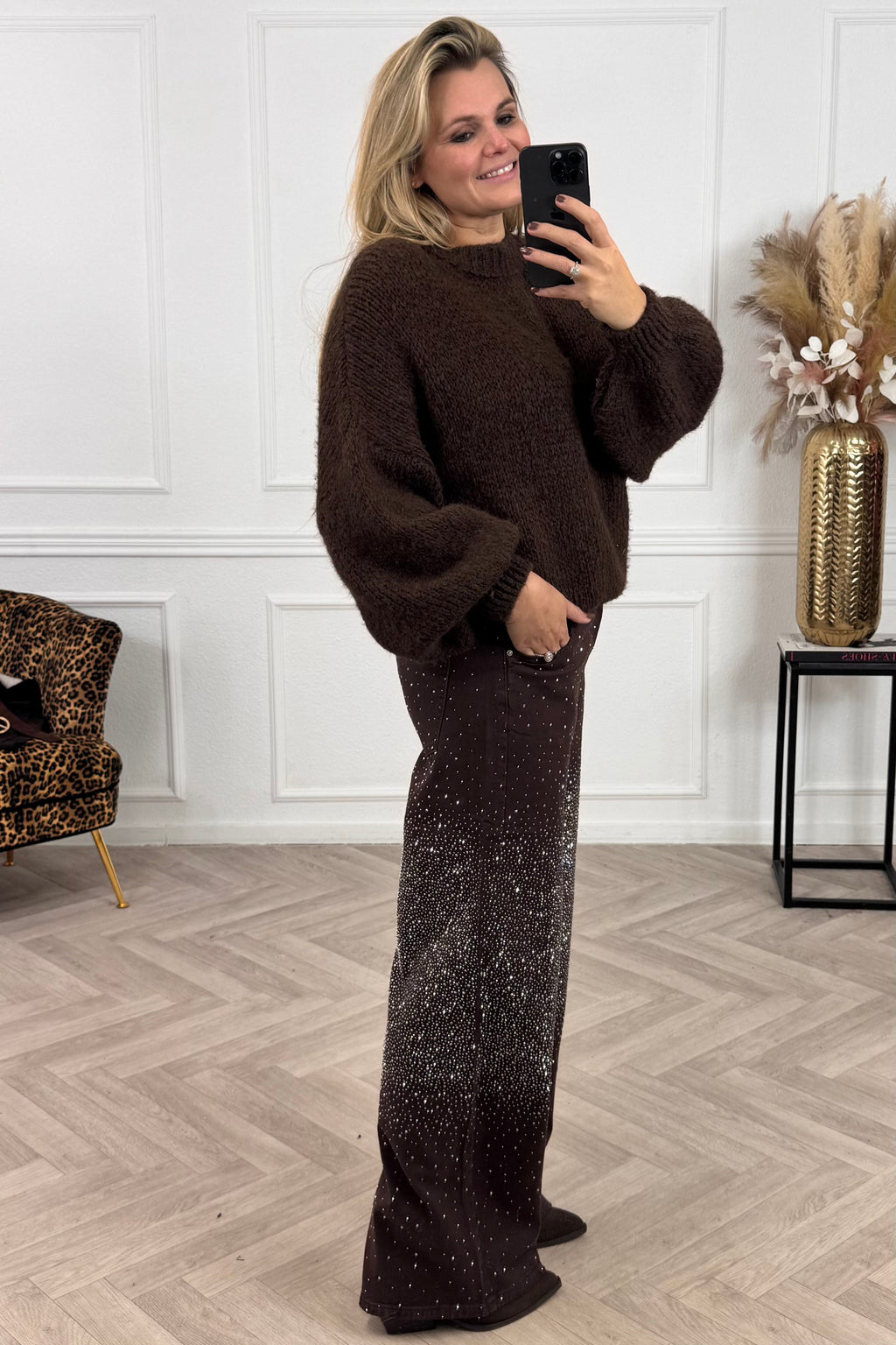 Alix Sparkle Jeans - Brown