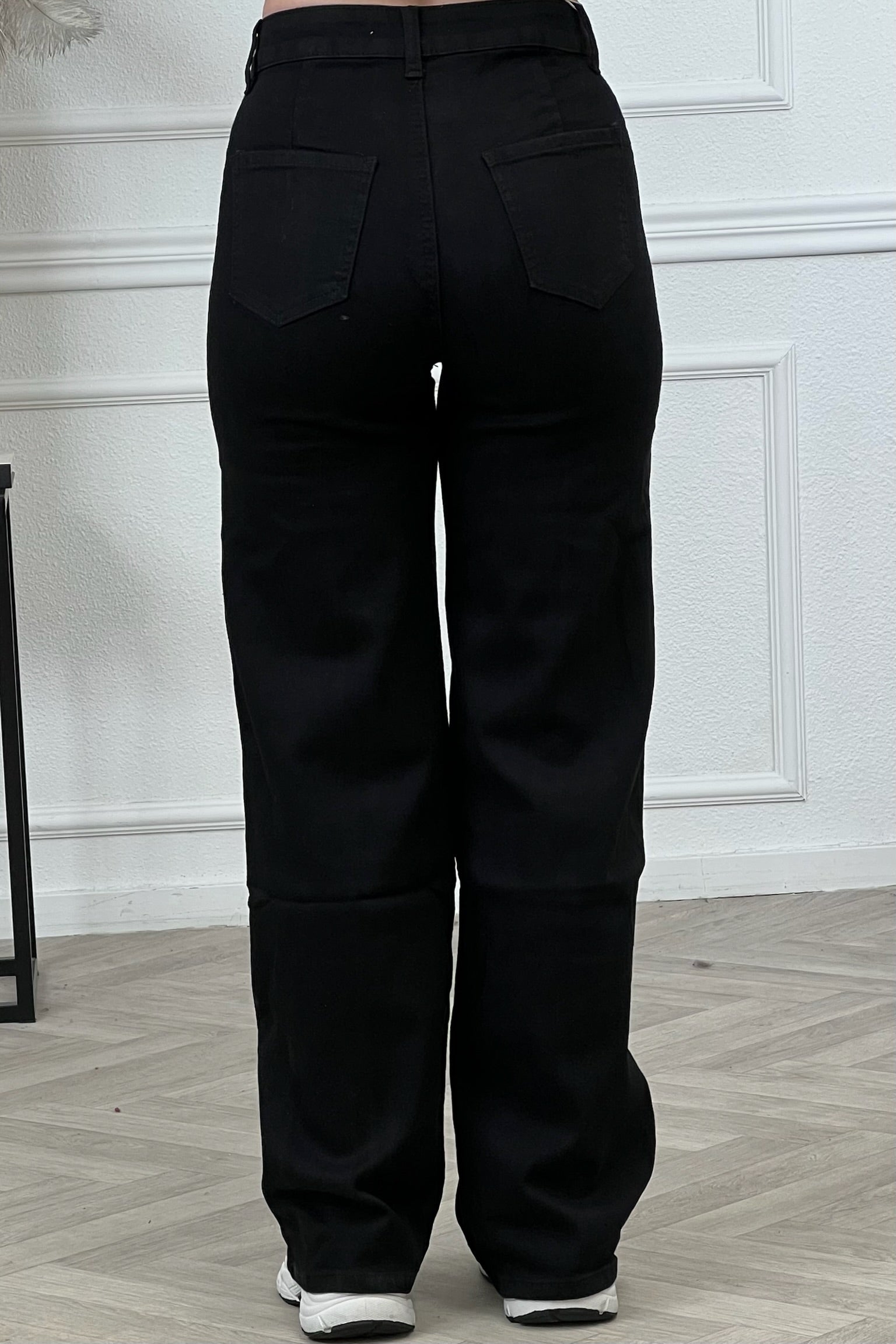 Goodies Wide Leg Striped Jeans - Black