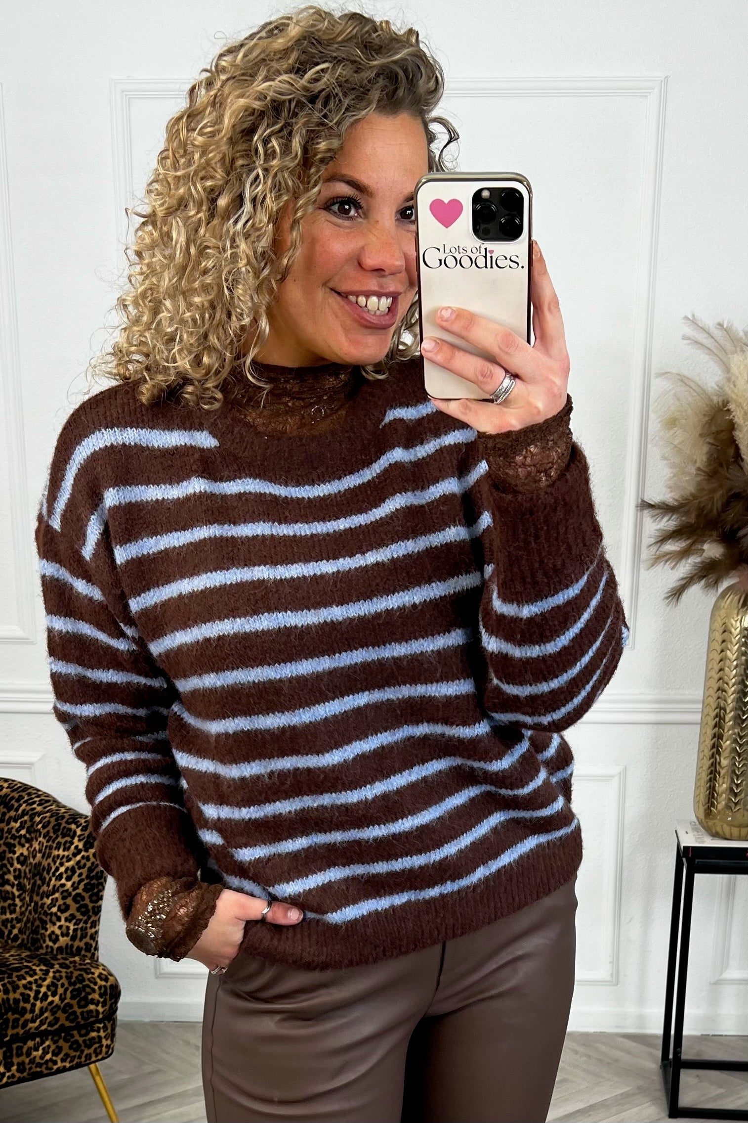 Violette Striped Sweater - Brown/Blue