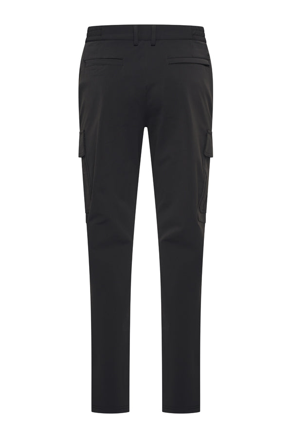 Men Trousers Straight Cargo - Black