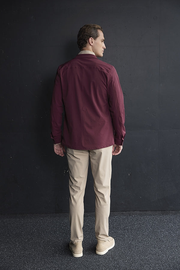Men Trousers Pintuck Seam - Latte