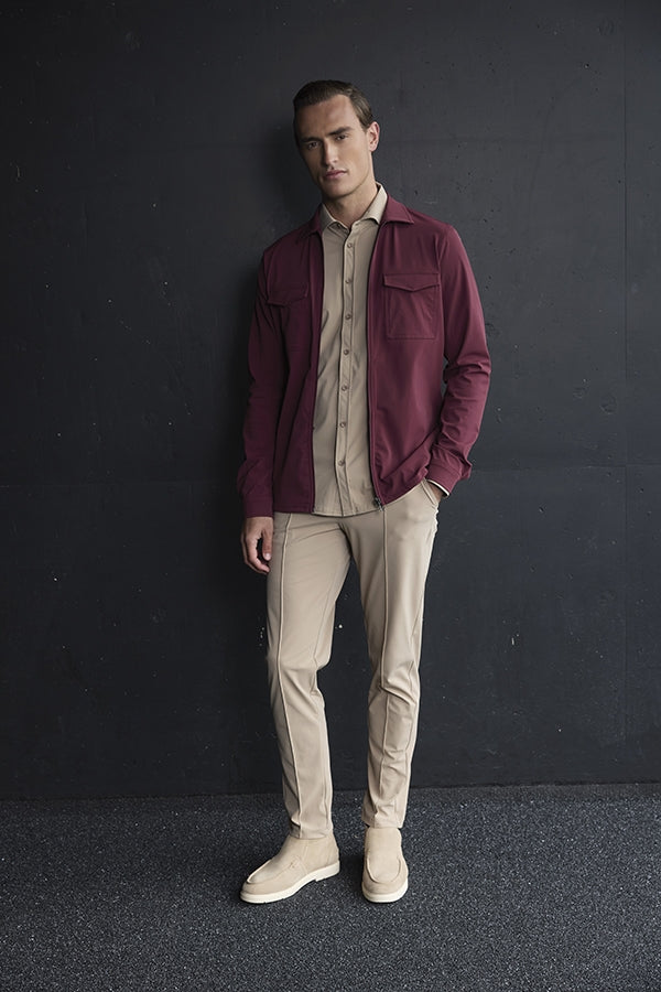 Men Trousers Pintuck Seam - Latte