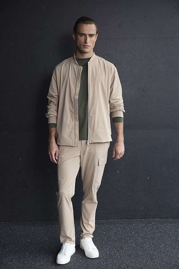 Men Trousers Straight Cargo - Latte