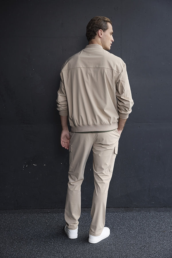 Men Trousers Straight Cargo - Latte